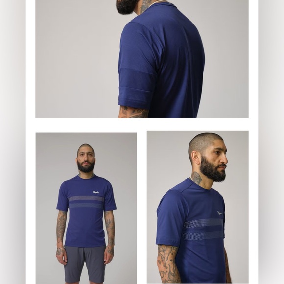 •RAPHA• Mens Explore Technical Shirt Blue Reflective Short Sleeve - Picture 1 of 4